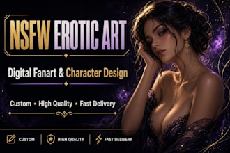 draw custom nsfw erotic art, digital fanart and character design