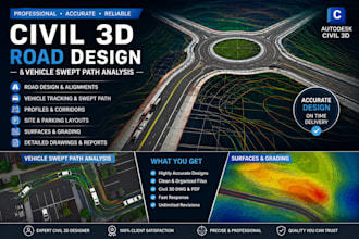 create civil 3d road design and vehicle swept path analysis