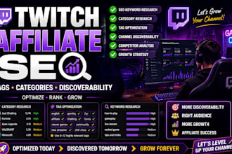 optimize twitch affiliate channel SEO tags categories and discoverability