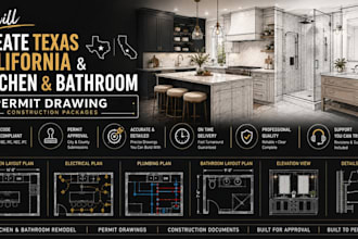 create texas california kitchen bathroom permit drawing construction packages