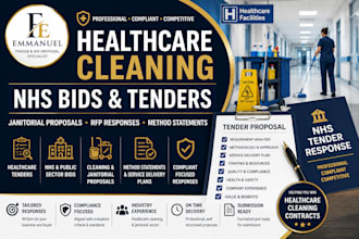 write healthcare cleaning tenders, nhs bids and janitorial proposals and rfps
