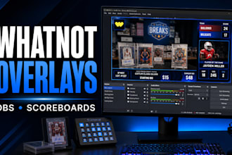 design whatnot overlays and scoreboard for obs live streams
