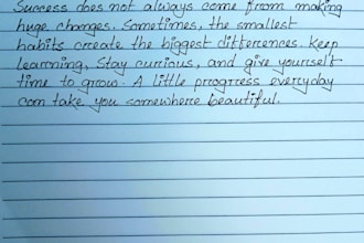 handwrite your text in neat and natural handwriting