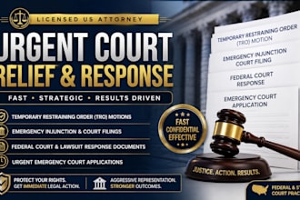 draft urgent emergency court applications and legal civil pleadings