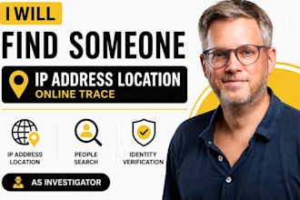 find someone IP address, location trace, online people search as investigator
