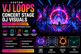 create a custom vj loops concert stage dj visual concert