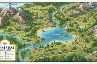 design custom park maps, outdoor adventure maps and travel maps
