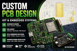 design custom pcb and schematic for iot and embedded systems