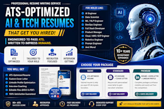 write ats optimized ai engineer, tech resume, nlp, robotics, product manager CV