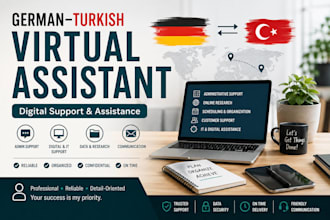 be your german turkish virtual assistant for digital support