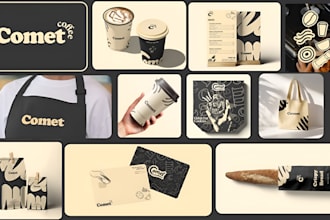 create cafe branding, coffee packaging, coffee shop branding and brand identity