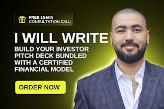 build your investor pitch deck bundled with a certified financial model