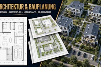 render architectural site plan, master plan, landscape and 2d floor plan