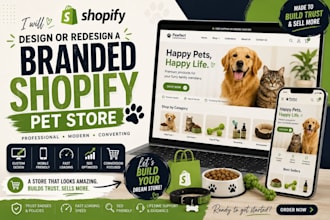 design or redesign a branded shopify pet store
