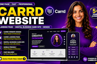 design carrd website, carrd landing page, qr code digital business card site