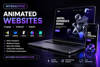 create an interactive animated website with gsap, webflow framer spline and 3d