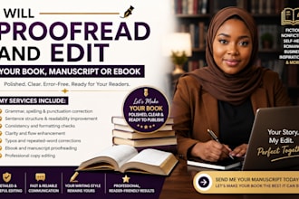proofread and edit your book, manuscript or ebook