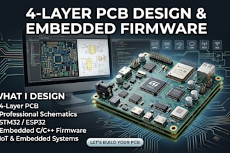 design 4 layer pcb, schematic and embedded firmware