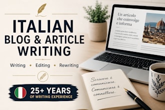 write or rewrite engaging italian blog posts and articles