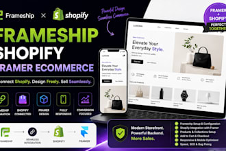 build frameship shopify store, framer shopify integration and framer ecommerce