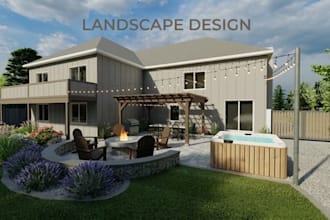 render 3d architect landscape, outdoor animation and walkthroughs