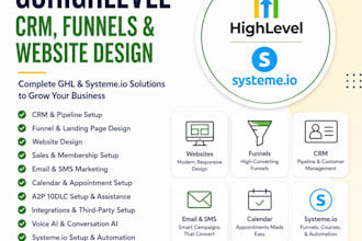 design gohighlevel website, sales funnels, systeme io ghl expert