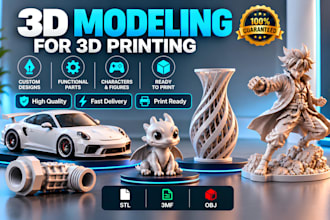 create custom 3d models for 3d printing in stl, obj and 3mf