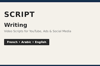 write a video script in french, arabic or english