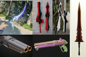 design custom 3d cosplay sword anime weapon cosplay prop stl for 3d printing