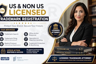 be US and non US licensed trademark registration attorney, office action