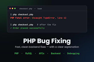 fix your PHP bugs, mysql errors and backend issues fast