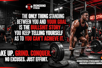 design professional gym fitness instagram posts and logo
