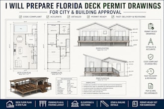 prepare florida deck permit drawings for city and building approval
