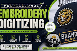 do embroidery digitizing for, designs, patches and machine embroidery