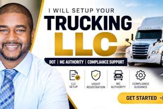 setup your trucking company with llc, usdot, mc authority and compliance support