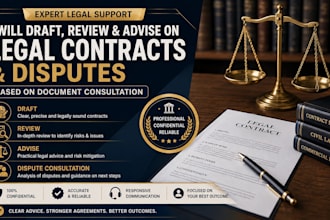 draft review and advise on legal contacts and disputes