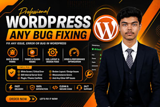 fix any wordpress error, bug, plugin, theme or woo commerce issue