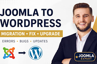 migrate joomla website to wordpress website fix joomla errors upgrade joomla