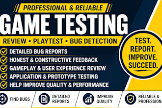 review playtest video game testing bug detection application prototype developer