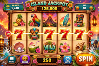 design stunning slots game ui graphic and animation
