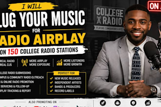 plug your music for radio airplay on 150 college radio stations