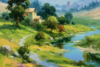 paint a custom landscape and portrait oil painting on canvas