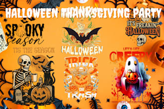 design a scary horror halloween logo and poster