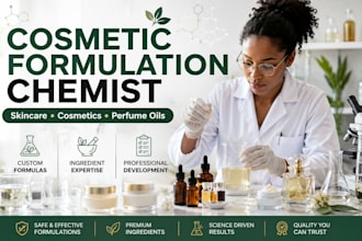 develop cosmetic skincare and perfume oil formulations as a chemist