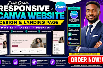 create responsive canva website design canva landing page