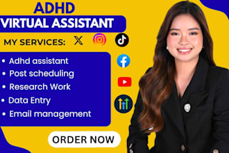 adhd personal virtual assistant social media administrative executive assistant