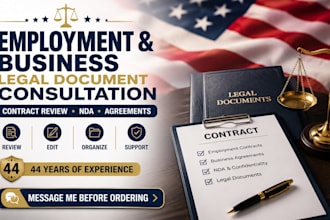review and consult on employment contracts, business agreements legal documents