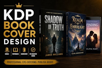 design kdp book cover, kindle or hardcover, paperback, fix rejected book cover