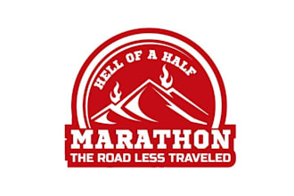 design dynamic half marathon theme logo