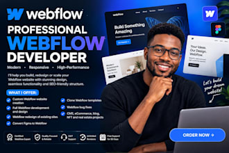be your webflow developer for webflow design webflow website and webflow